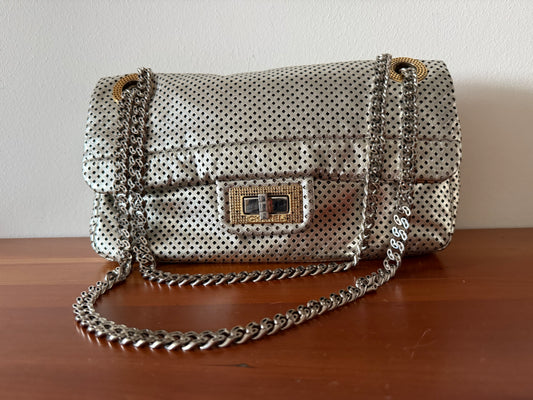 Borsa Chanel 2.55 argento vintage